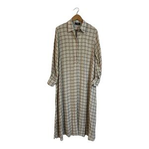 Ottod'Ame Shirt Dress Women's Size 6 Pockets Maxi Modest Long Button Front Up